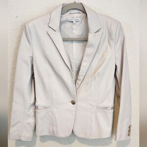 NWOT FAITH CONNECTION White Leather.Lamb Skin jacket Size Small